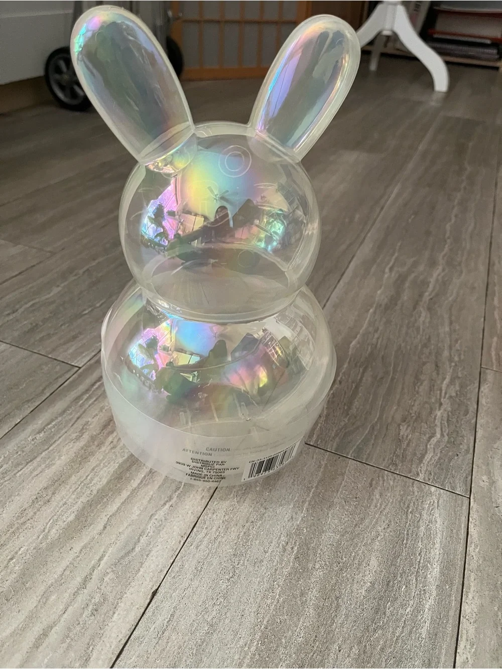 Set 4 Jumbo Easter Bunny Plastic Fillable Eggs Container Candy Garland Stickers